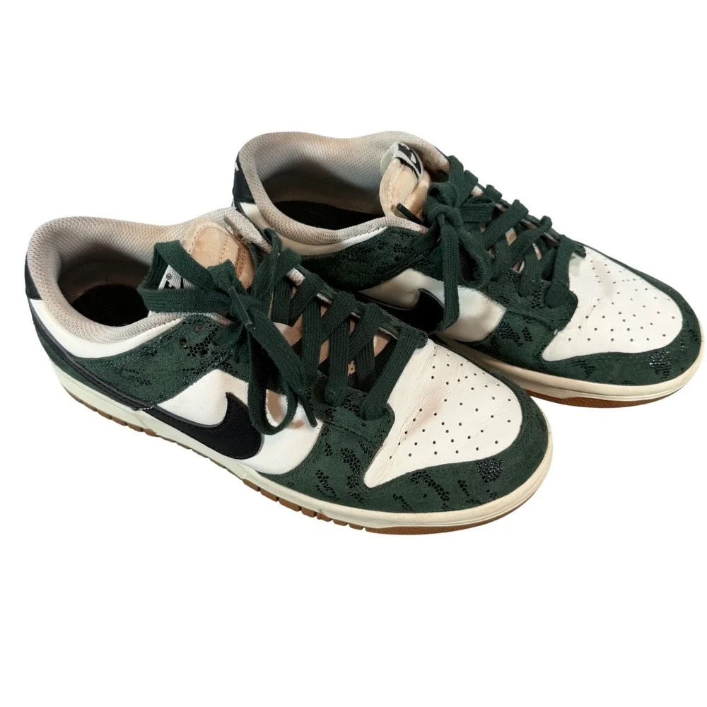 Nike Dunk Low Gorge Green White‎ Pattern Sneakers Womens 9.5